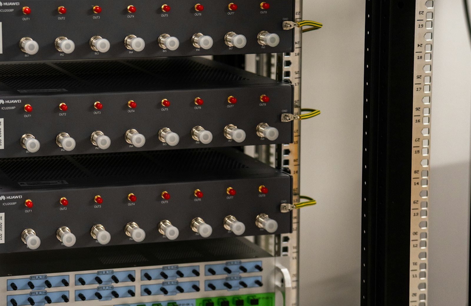 Network rack with switches and patch cabling managed by Adapt India Network